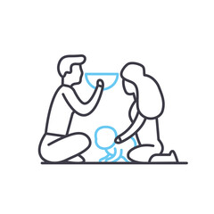 picnic line icon, outline symbol, vector illustration, concept sign