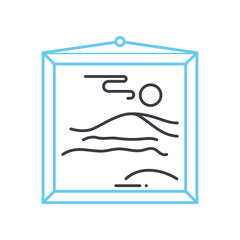 picture line icon, outline symbol, vector illustration, concept sign