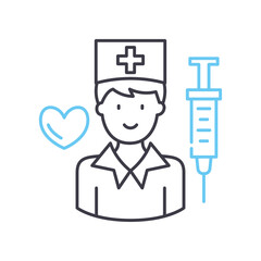 physician line icon, outline symbol, vector illustration, concept sign