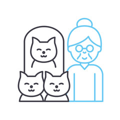 pets line icon, outline symbol, vector illustration, concept sign