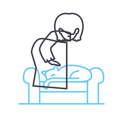 pets line icon, outline symbol, vector illustration, concept sign