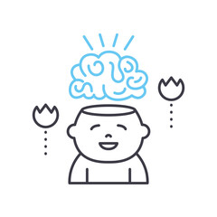 philosophy of mind line icon, outline symbol, vector illustration, concept sign