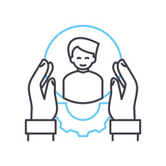 personalized care line icon, outline symbol, vector illustration, concept sign