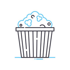 popcorn line icon, outline symbol, vector illustration, concept sign