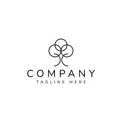 Fototapeta premium minimal abstract tree logo design