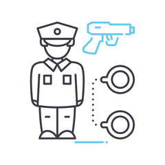policeman occupation line icon, outline symbol, vector illustration, concept sign