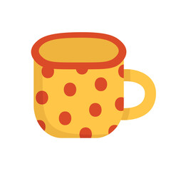 Doodle flat clipart. Cup for hot drinks. All objects are repainted.