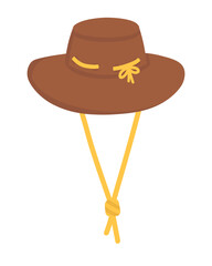 Doodle clipart. Hat of a vacationer, tourist. All objects are repainted.