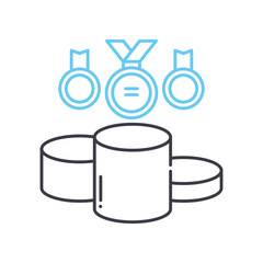 podium line icon, outline symbol, vector illustration, concept sign