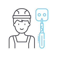 plumbing line icon, outline symbol, vector illustration, concept sign