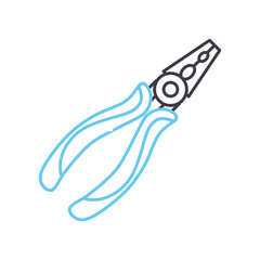 pliers line icon, outline symbol, vector illustration, concept sign