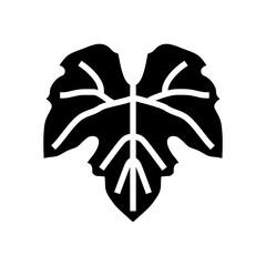 green leaf grape glyph icon vector. green leaf grape sign. isolated symbol illustration