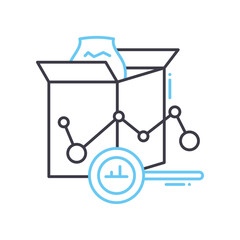 product research line icon, outline symbol, vector illustration, concept sign