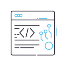 programming line icon, outline symbol, vector illustration, concept sign