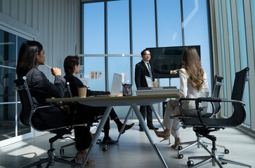 asian people meeting at office