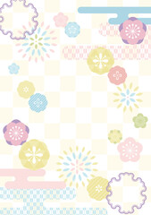 colorful background with japanese traditional patterns