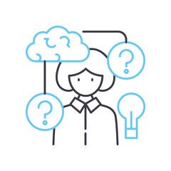 problem solution line icon, outline symbol, vector illustration, concept sign