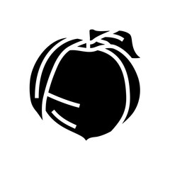 ripe peach leaf glyph icon vector. ripe peach leaf sign. isolated symbol illustration