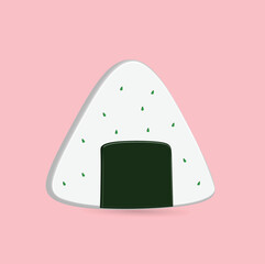 3D onigiri icon illustrator, japanese food theme