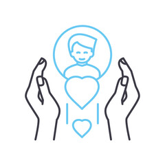 pride line icon, outline symbol, vector illustration, concept sign