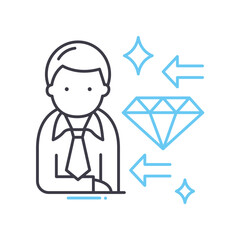 premium service line icon, outline symbol, vector illustration, concept sign