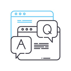 questions and answers line icon, outline symbol, vector illustration, concept sign