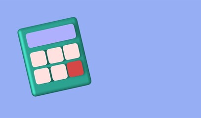 3D calculator icon for background technology