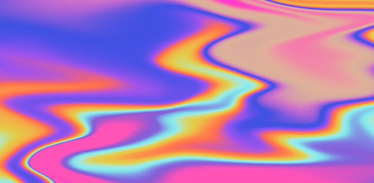 Abstract holographic background with fluid neon stains.
