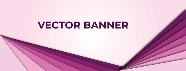Purple Vector Banner with Abstract Triangle Shapes, Purple Background