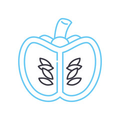 pumpkin line icon, outline symbol, vector illustration, concept sign