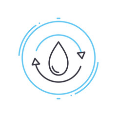 purified water line icon, outline symbol, vector illustration, concept sign