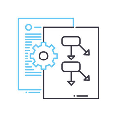 project manager line icon, outline symbol, vector illustration, concept sign