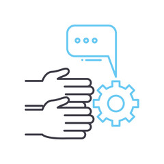 project management line icon, outline symbol, vector illustration, concept sign