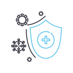 protection line icon, outline symbol, vector illustration, concept sign