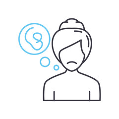 psychological problems line icon, outline symbol, vector illustration, concept sign