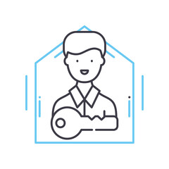 realtor line icon, outline symbol, vector illustration, concept sign