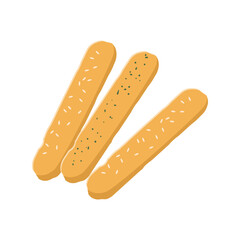 Breadstick vector illustration with flat style on isolated background