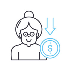 retirement plans line icon, outline symbol, vector illustration, concept sign