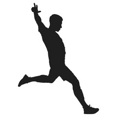 Fototapeta na wymiar silhouette of football player kick shot