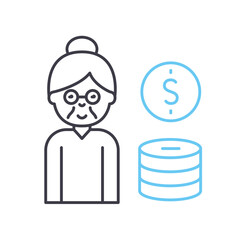 retirement plan line icon, outline symbol, vector illustration, concept sign