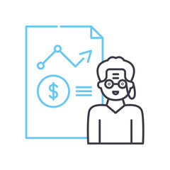 retirement planning line icon, outline symbol, vector illustration, concept sign