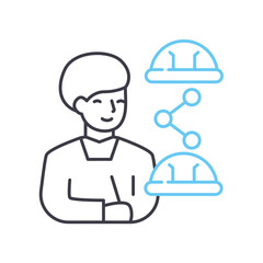 resource sharing line icon, outline symbol, vector illustration, concept sign