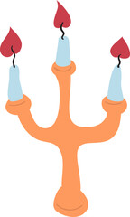 Candlestick for three candles vector illustration