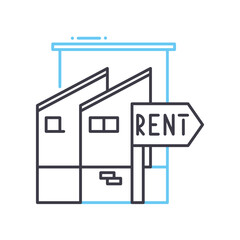 rent line icon, outline symbol, vector illustration, concept sign