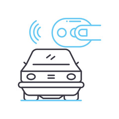 remote control line icon, outline symbol, vector illustration, concept sign