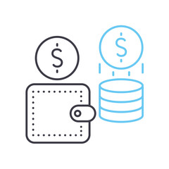 salary line icon, outline symbol, vector illustration, concept sign