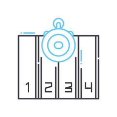 running track line icon, outline symbol, vector illustration, concept sign