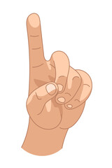 Index finger pointing up vector illustration.