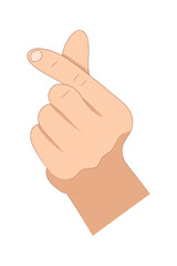 Finger heart korean gesture vector illustration.