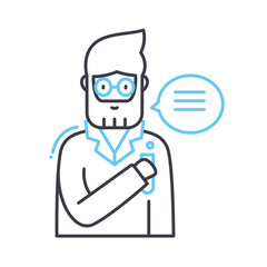 science professor line icon, outline symbol, vector illustration, concept sign